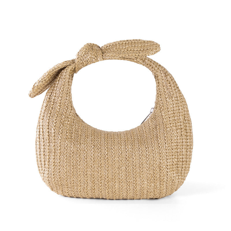 Vacation Straw & Bow Clutch Handbags