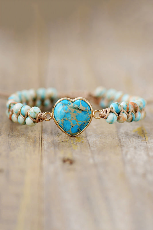Handmade Heart Shape Natural Stone Bracelets