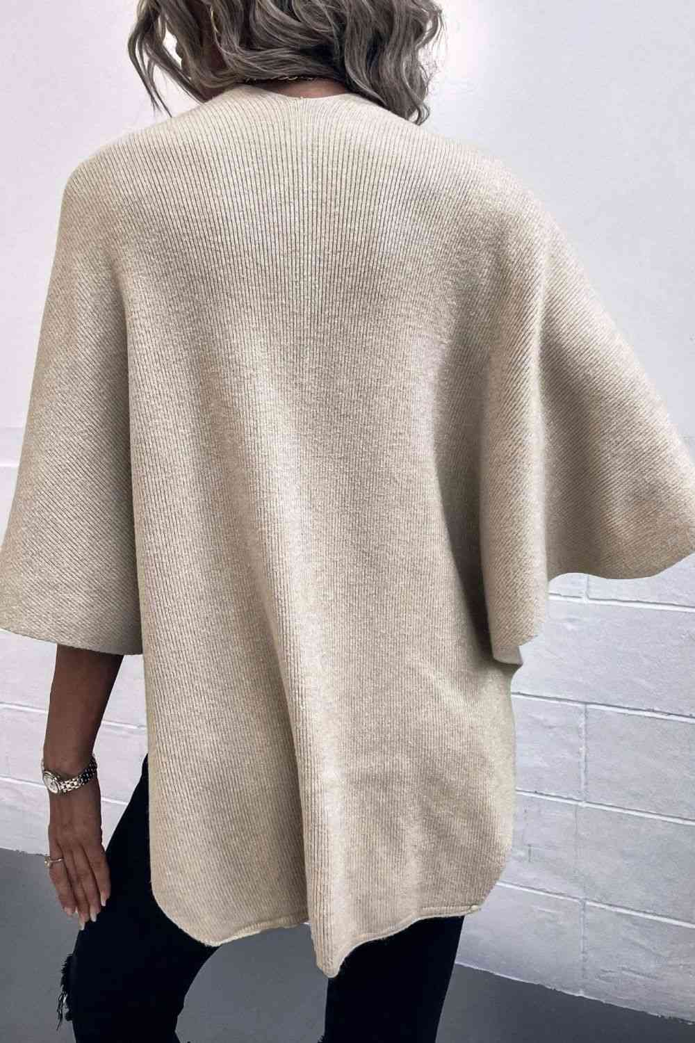 Pom-Pom Trim Poncho