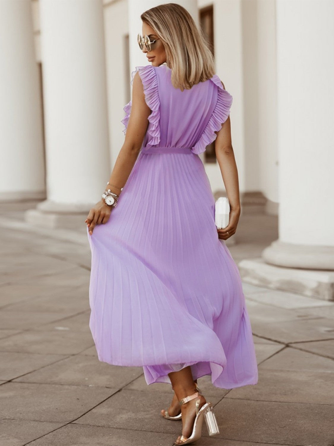 Alice's Cap Sleeve Pleated Dress