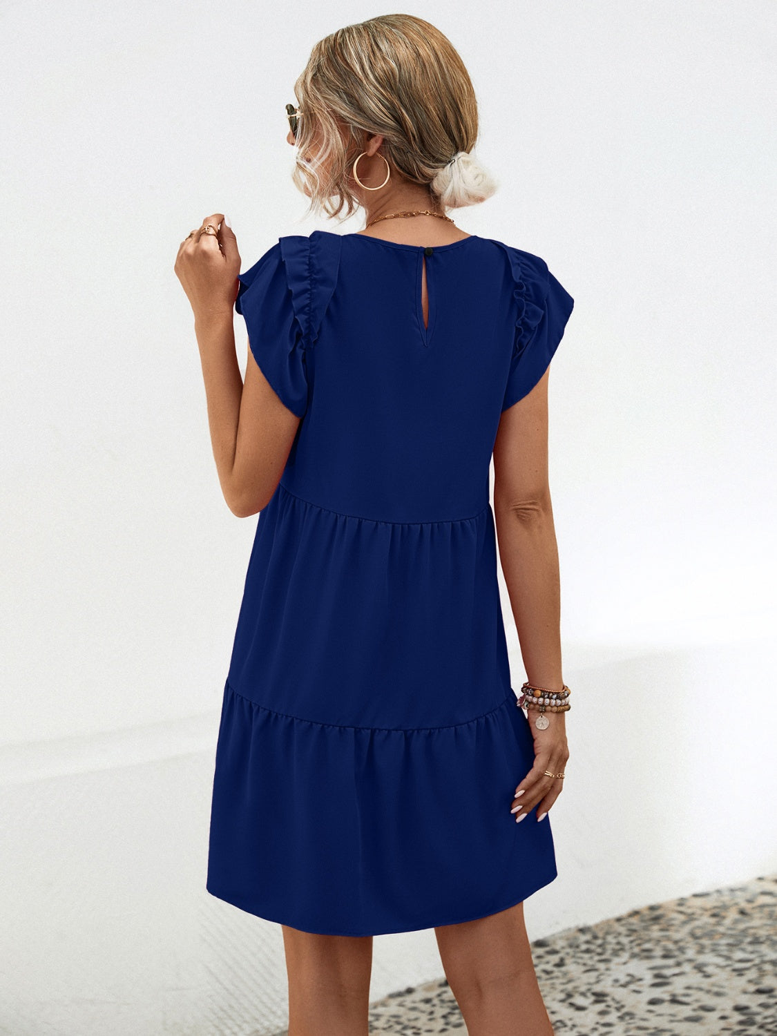 Ruffled A-Line Mini Dress