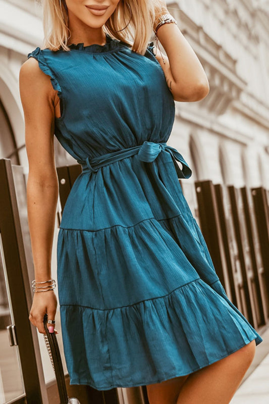 Frill Sleeveless Tiered Dress