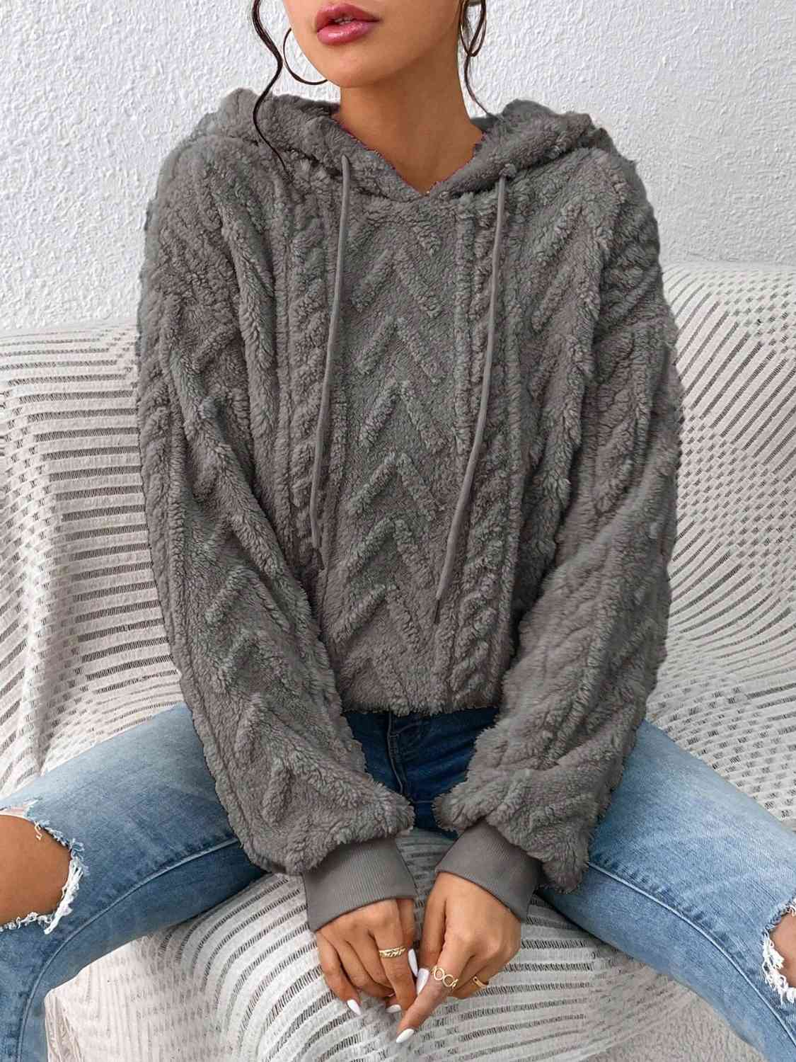 Casual Drawstring Long Sleeve Hoodie  Sweater