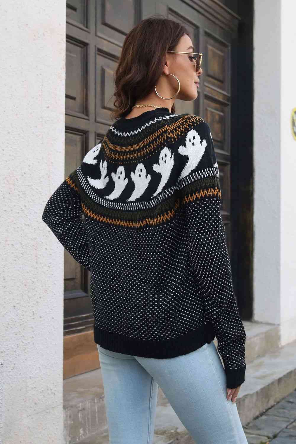 Cross Bones and  Skull Pullover Sweater