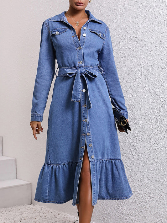 Cowgirl Belted Denim Dress