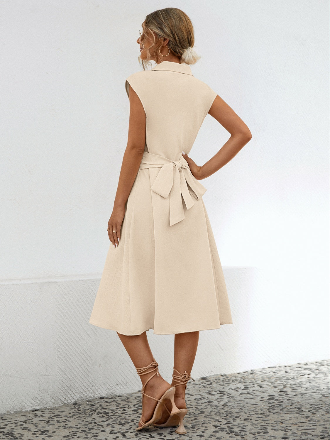 Suburban Girl Cap Sleeve Midi Dress