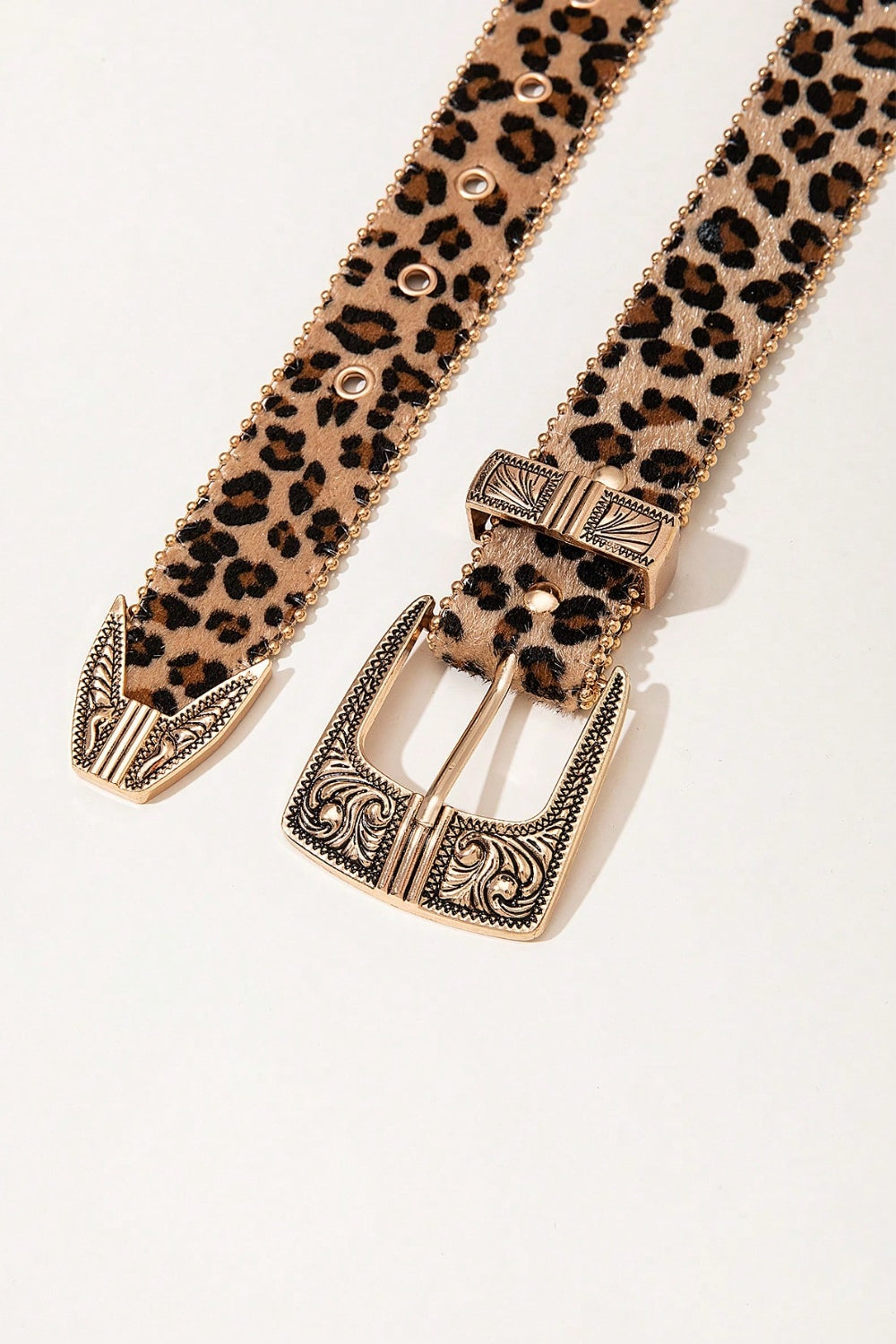 Ladies Leopard Faux Leather Belt