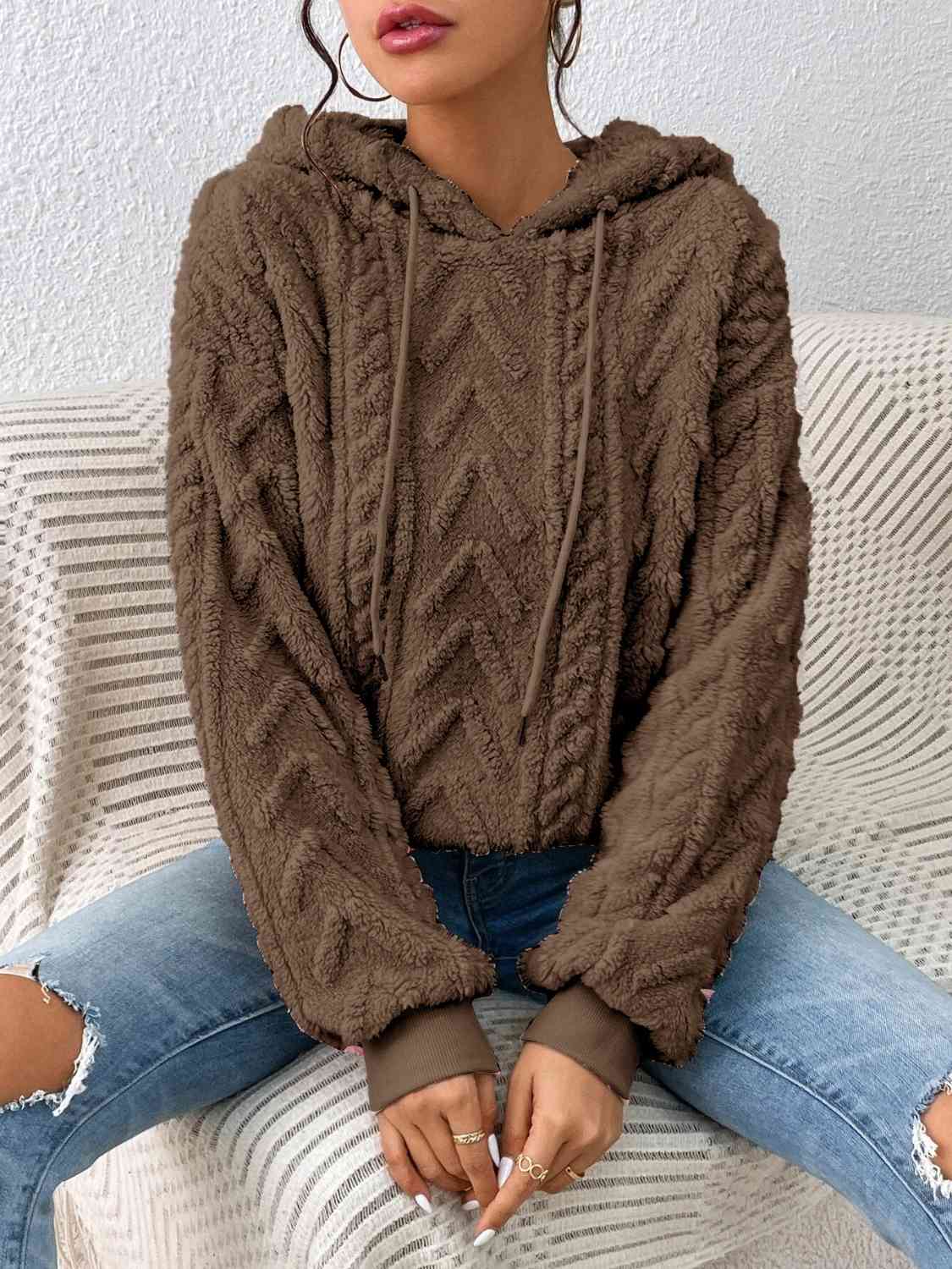 Casual Drawstring Long Sleeve Hoodie  Sweater