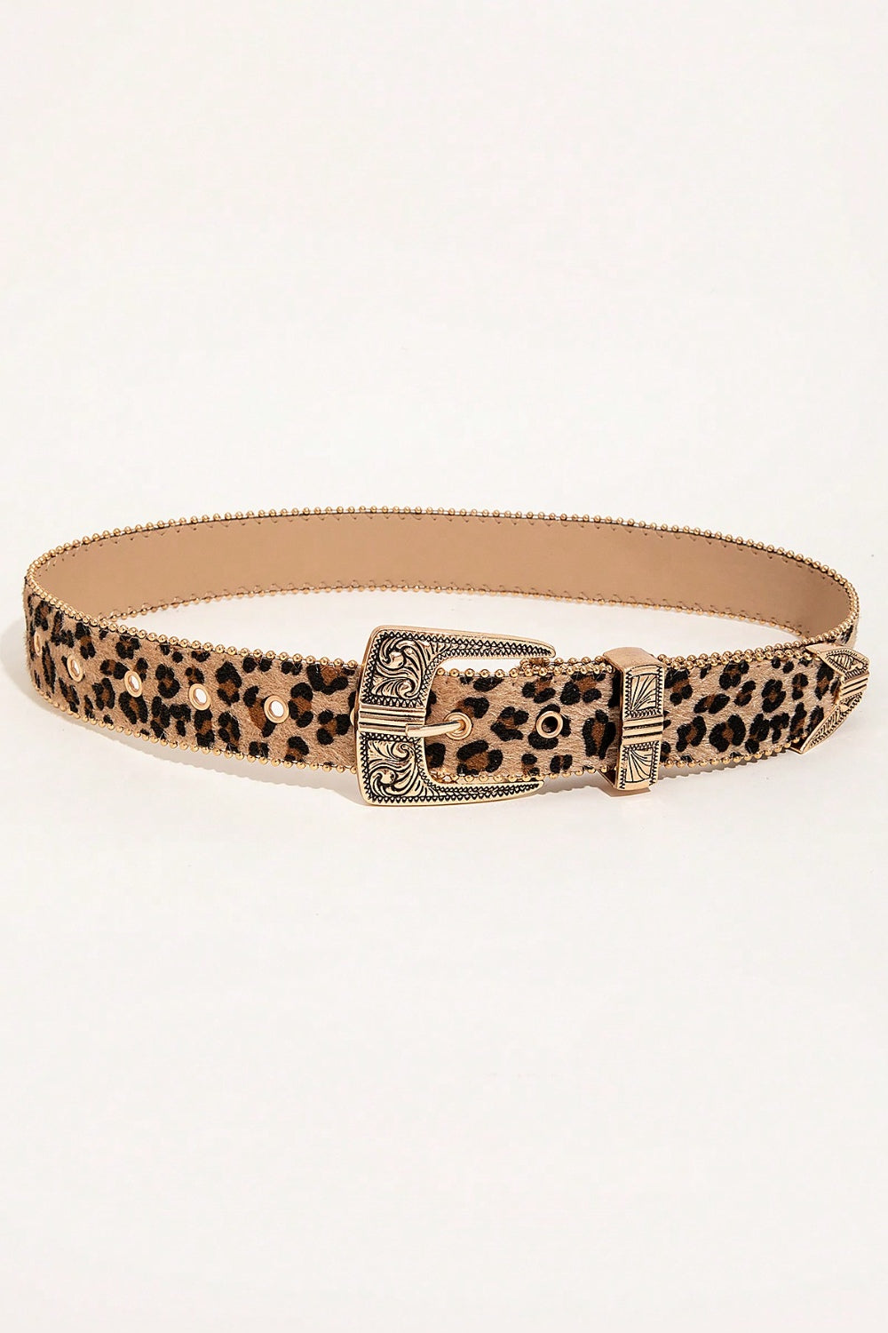 Ladies Leopard Faux Leather Belt