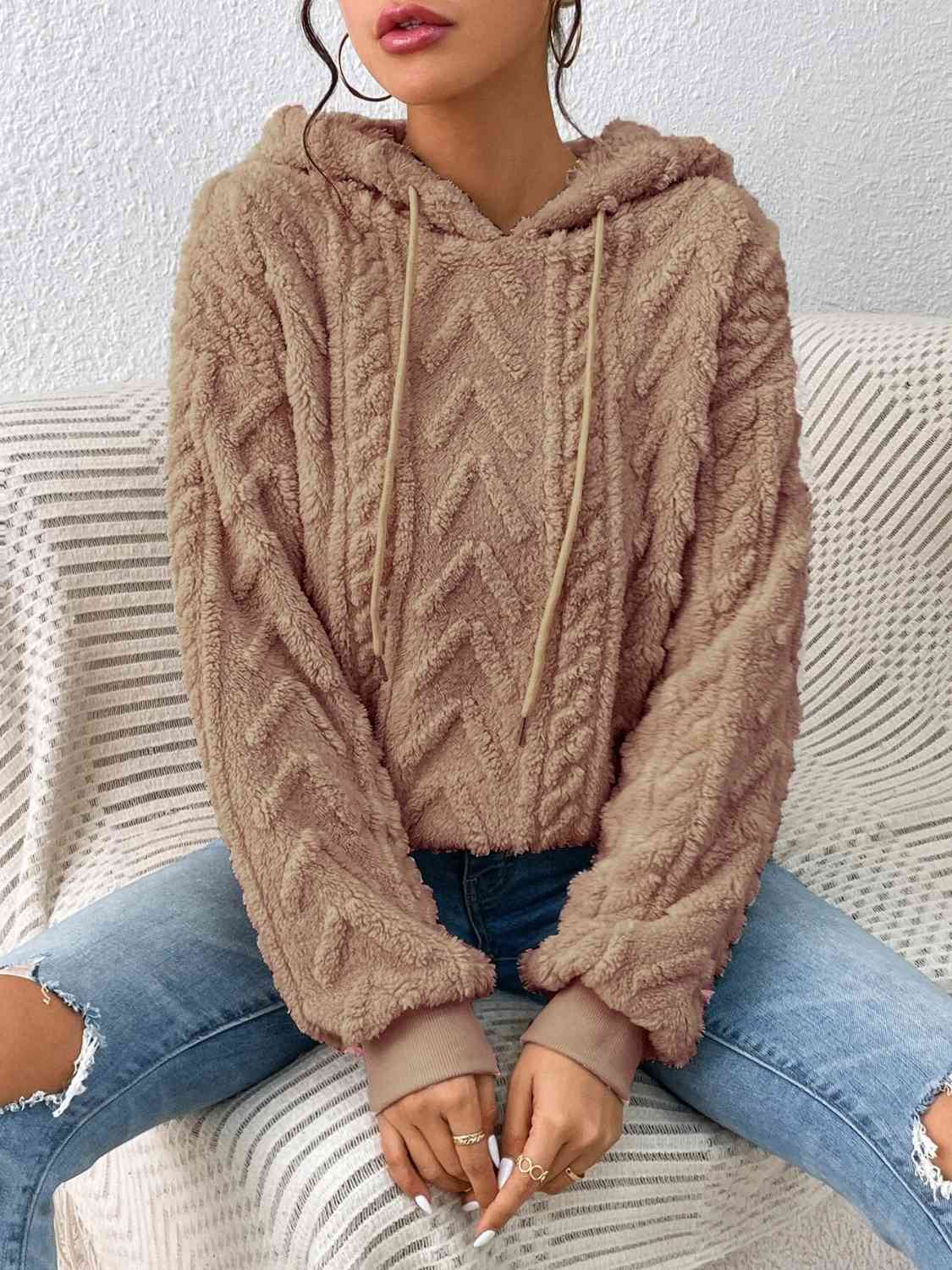 Casual Drawstring Long Sleeve Hoodie  Sweater