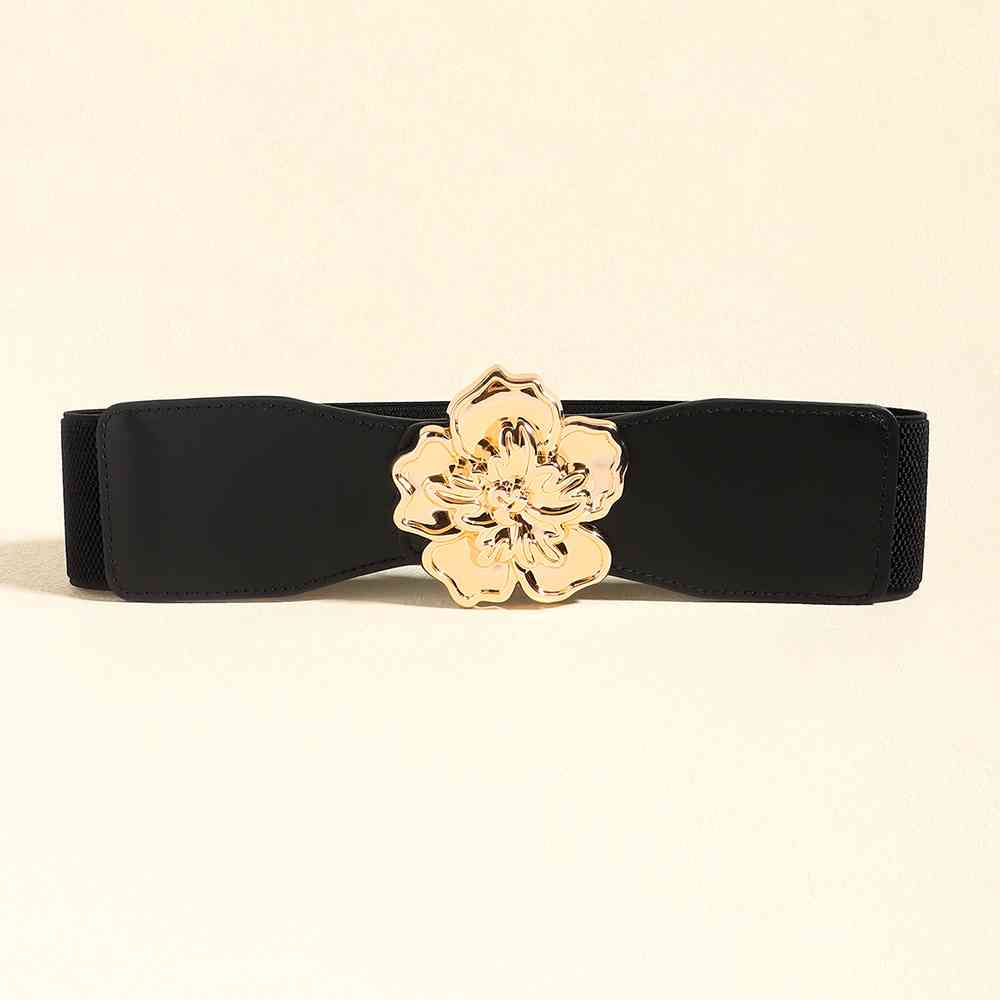 Flower Alloy Buckle Elastic Belt