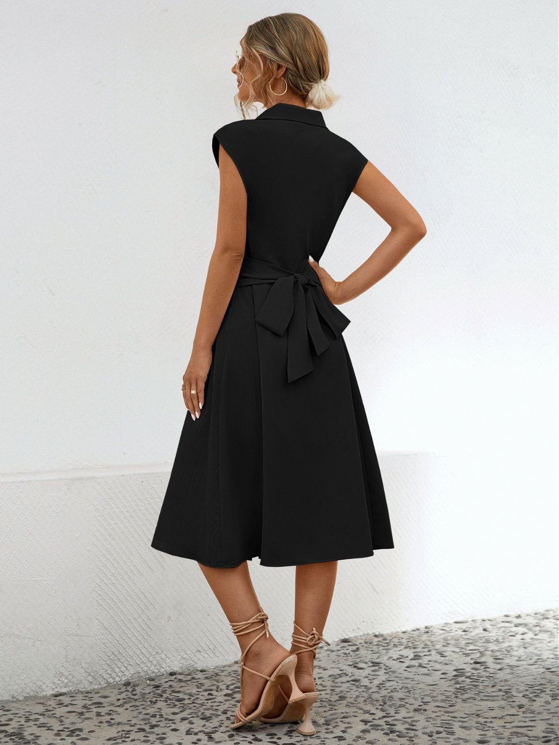 Suburban Girl Cap Sleeve Midi Dress