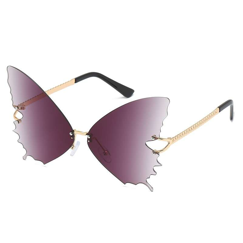 Butterfly Shape Design Frameless Gradient Color Sunglasses