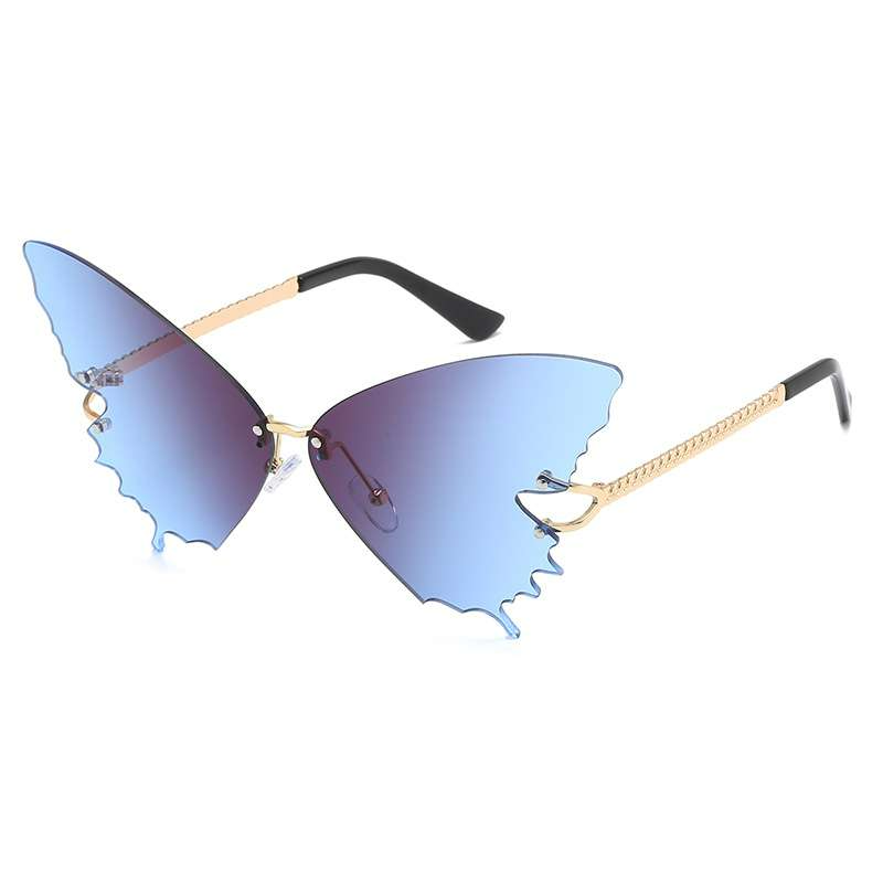 Butterfly Shape Design Frameless Gradient Color Sunglasses