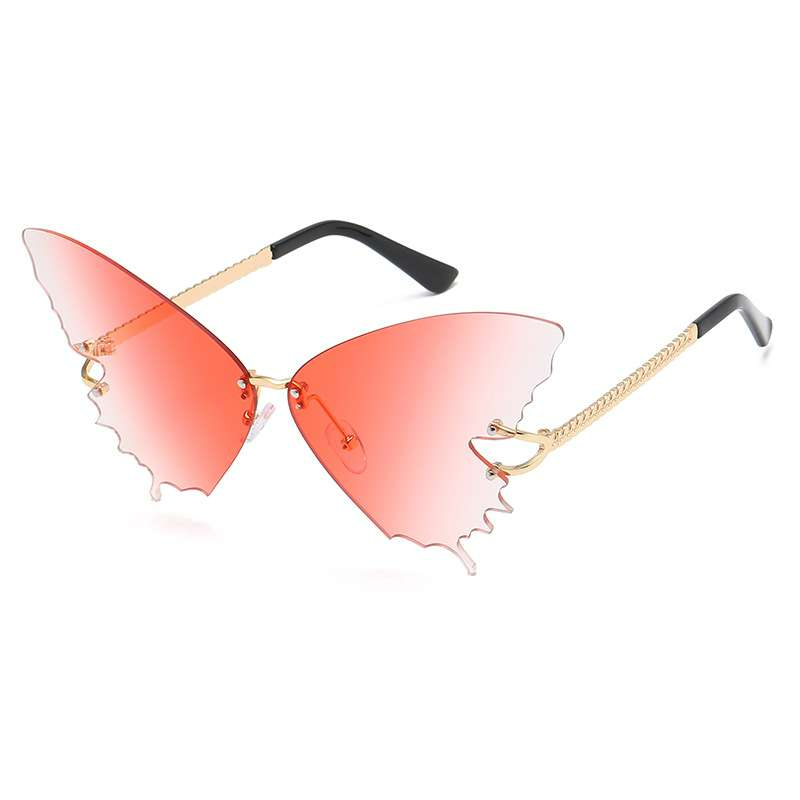 Butterfly Shape Design Frameless Gradient Color Sunglasses