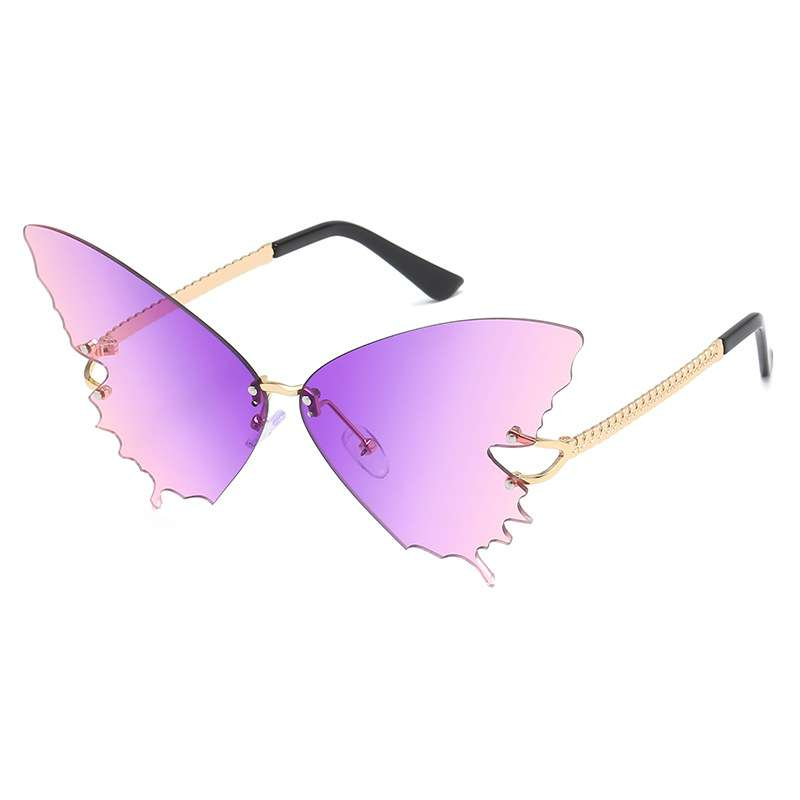 Butterfly Shape Design Frameless Gradient Color Sunglasses