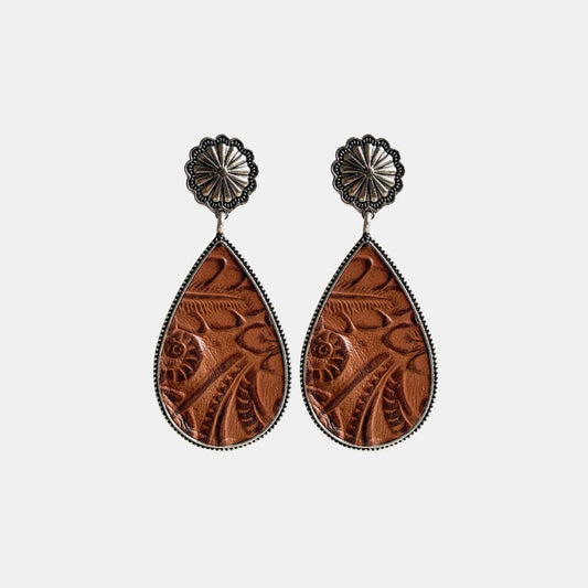 Western Alloy Teardrop Earrings