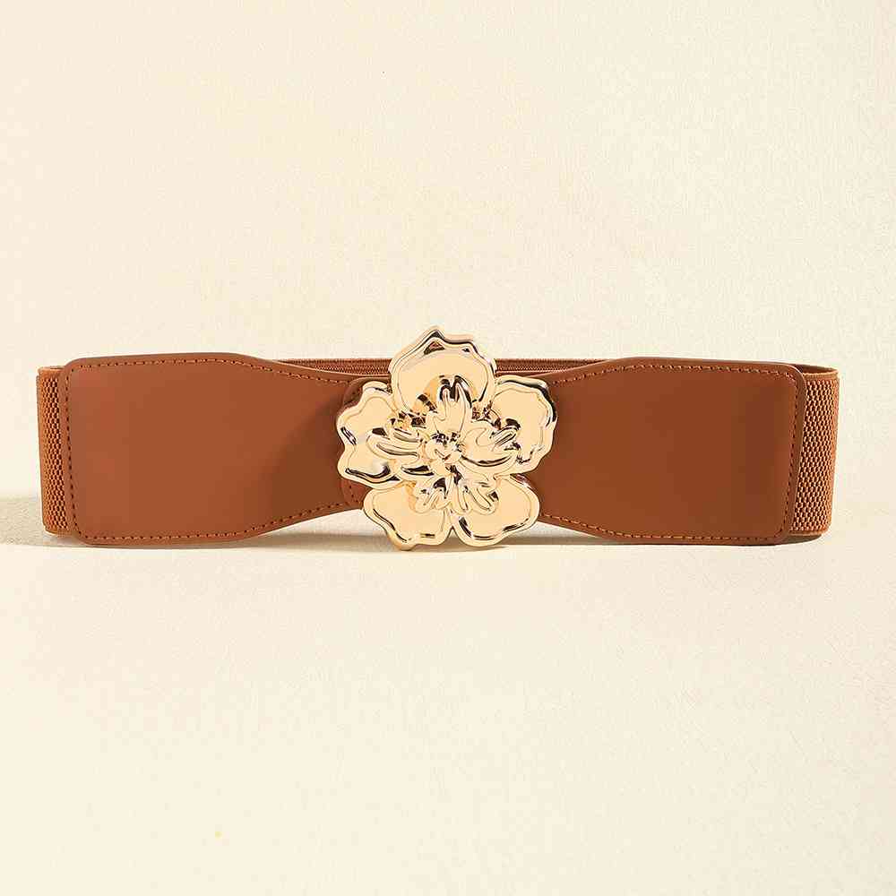 Flower Alloy Buckle Elastic Belt